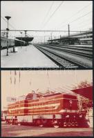 6 db vasúti, nagyrészt mozdonyokat ábrázoló fotó 18x13 cm