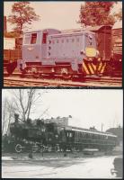 6 db vasúti, nagyrészt mozdonyokat ábrázoló fotó 18x13 cm