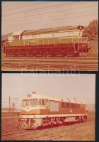 6 db vasúti, nagyrészt mozdonyokat ábrázoló fotó 18x13 cm