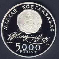2007. 5000Ft Ag "Batthyány Lajos" T:PP Tanúsítvánnyal!