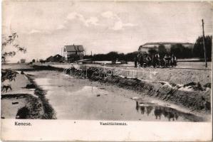 1909 Balatonkenese, Kenese; vasútállomás, sínautók. Pósa Endre kiadása