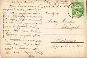 1909 Balatonkenese, Kenese; vasútállomás, sínautók. Pósa Endre kiadása