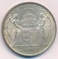 1939. 5P Ag "Horthy balra" T:1- patina ph. Adamo P8.2