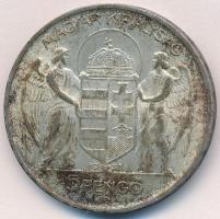 1939. 5P Ag "Horthy balra" T:2 patina Adamo P8.2