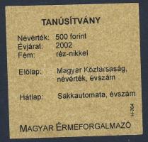 2002. 500Ft "Sakk" T:BU Csak 5000db! Tanúsítvánnyal!