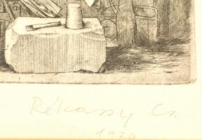 Rékassy Csaba (1937-1989): Daidalosz és Ikarosz. Rézkarc XII/XV (P.H.), papír, jelzett (utólag), üve...