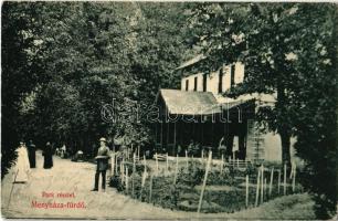 1911 Menyháza, Moneasa; Park, Központi szálloda. Illés Albert kiadása / park, spa hotel (EK)