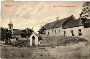 1920 Monok, Fő tér, Református templom, községháza