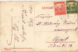 1920 Monok, Fő tér, Református templom, községháza