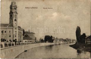 1914 Nagyvárad, Oradea; Körös részlet, Városháza. Kiadja Stern Béla / Raul Cris / Cris riverside, town hall