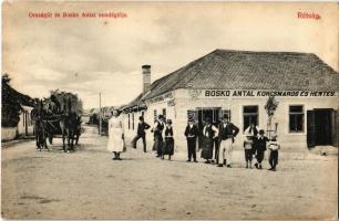 1912 Rétság, Országút, Boskó Antal korcsmáros és hentes vendéglője. Adler Izidor kiadása