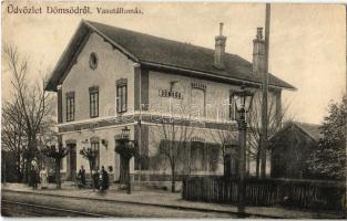 1911 Dömsöd, vasútállomás. Weisel Isráel kiadása