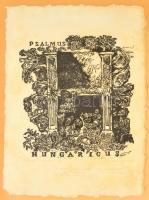 Ágotha Margit (1938-2015 ): Psalmus Hungaricus. Fametszet, papír, jelzett, üvegezett keretben, 43×32 cm