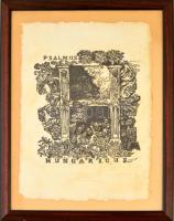 Ágotha Margit (1938-2015 ): Psalmus Hungaricus. Fametszet, papír, jelzett, üvegezett keretben, 43×32...