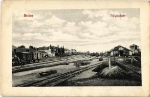 1912 Hatvan, pályaudvar, vasútállomás, vonatok. Hoffmann M. L. kiadása