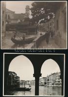 1924 Velence (Olaszország), 9 db vintage fotó, egy része feliratozva, 11,5x17,5 cm és 13x18 cm közöt...