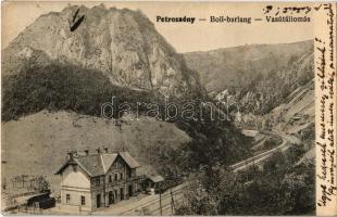 1917 Petrozsény, Petrosani; Boli barlang-i vasútállomás / Pestera Bolii railway station
