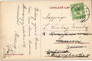 Déva, Kossuth Lajos utca, Fehér Kereszt szálloda, háttérben a vár, Hirsch testvérek üzlete. Kroll Gy...