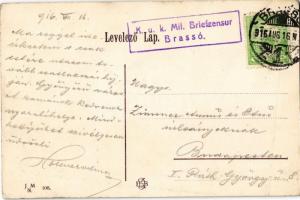 1916 Brassó, Kronstadt, Brasov; Pénzügyi palota, utca, városi vasút / financial directorate, street ...