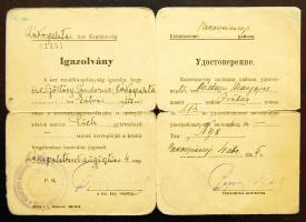 1945 Magyar és orosz kétnyelvű kerékpár forgalmi engedély (közepes állapotban)