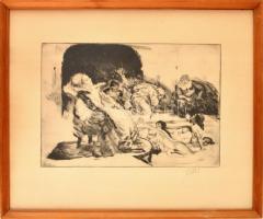 Csók István (1865-1961) - Prihoda István (1891-1956): Báthory Erzsébet. Rézkarc, papír, jelzett (Csó...