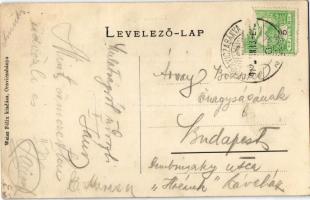 1912 Oravicabánya, Oravita; Fő utca, gyógyszertár, Sauber üzlete, fodrász terem, George Ivácskovics ...