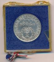 1976. 200Ft Ag "II. Rákóczi Ferenc" plombált, ragasztott MNB plasztiktokban T:BU kis patin...