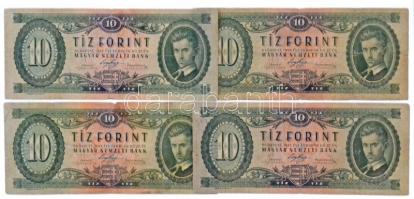 1947. 10Ft (4x) T:III,III-  Hungary 1947. 10 Forint (4x) C:F,VG Adamo F2