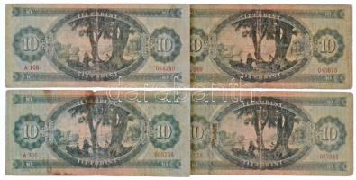 1947. 10Ft (4x) T:III,III-  
Hungary 1947. 10 Forint (4x) C:F,VG
Adamo F2