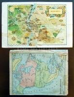 3 db háború előtti térkép: Budapest, Kelet-Ázsia - Magyarország, Bükk