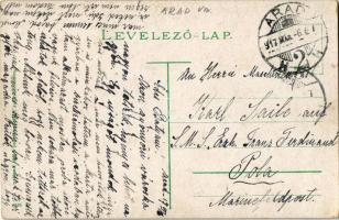 1917 Arad, Várkapu, kerékpáros. Kiadja Mandl Ignác / fortress, castle gate, man with bicycle (EK)