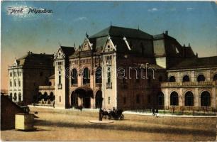 1916 Arad, Pályaudvar, Vasútállomás. Kiadja Mandl Ignác / Bahnhof / railway station (fl)