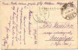 1917 Parajd, Praid; vasútállomás és vonat. Kiadja Raab Lajos / railway station with train + "Tá...