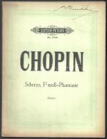 Chopin: Scherzos und Fmoll-Phantasie. Szerk.: Scholtz, Hermann. Lipcse, é. n., Edition Peters. Papírkötésben, jó állapotban.