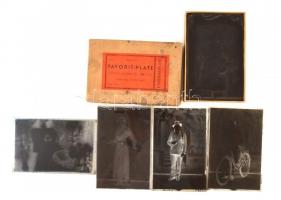cca 1947 Mosonyi Antalné (?-?), (Marika fotó) kiskunfélegyházi műtermében készült 18 db vintage üveglemez negatív polgári személyekről, 9x12 cm és 10x15 cm
