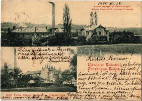 1900 Bobót , Bobot (Trencsén, Trencín); papírgyár. Fuchs Vilmos kiadása / Papierfabrik / paper factory