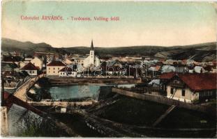 1916 Turdossin, Turdosin, Tvrdosín (Árva); látkép Velling felől, híd. Schein Ármin kiadása /  general view with church and bridge