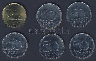 2003-2007. 20FT "Deák" (1x) + 50Ft "EU" (1x), "Gyermekmentő Szolgálat" (1x), "1956" (1x), "Vöröskereszt" (1x), "Római Szerződés" (1x) T:BU,2 Összesen 6klf db!