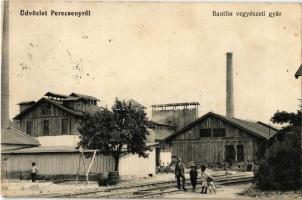 1916 Perecseny, Perechyn, Perecin; Bautlin vegyészeti gyár / chemical factory