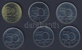 2003-2007. 20FT "Deák" (1x) + 50Ft "EU" (1x), "Gyermekmentő Szolgálat" (1x), "1956" (1x), "Vöröskereszt" (1x), "Római Szerződés" (1x) T:BU,2 Összesen 6klf db!