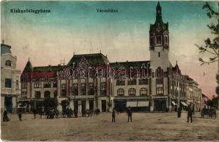 1915 Kiskunfélegyháza, Városháza, Keleti Adolf, Csernus Sándor, Göröcs Farkas üzlete (gyűrődés / crease)