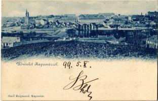 1899 Kaposvár, látkép, híd. Kiadja Gerő Zsigmond