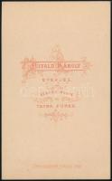 1872 Divald Károly (1830-1897) eperjesi fényképész műtermében készült, vizitkártya méretű, vintage f...