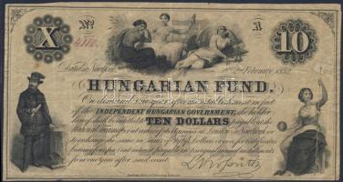 Emigrációs "Kossuth bankó" 1852. 10$ T:II/III+ RRR!!!