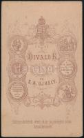 1875 Divald Károly (1830-1897) eperjesi fényképész műtermében készült, vizitkártya méretű, vintage f...