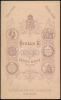 1876 Divald Károly (1830-1897) eperjesi fényképész műtermében készült, vizitkártya méretű, vintage f...