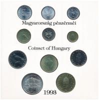 1993. 10f-200Ft (11xklf) forgalmi sor dísztokban, benne 200Ft Ag "MNB", "Magyarország...