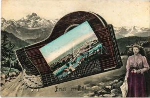 Wels, Gruss aus.. / greeting montage with zither