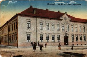 1917 Kaposvár, M. kir. állami elemi népiskola (kopott sarkak / worn corners)