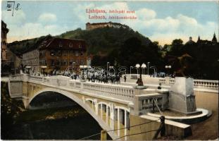 1915 Ljubljana, Laibach; Jubilejski most / Jubiläumsbrücke / bridge, cavalrymen